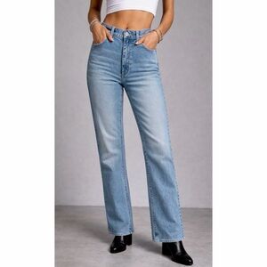 ABRAND JEANS • Blue Light Wash 95 Mid Boot Cut Jeans, 26